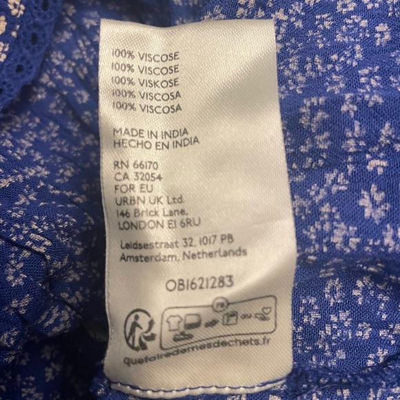 NWT Free People Women's Brittnee Printed Top in Blue Combo Ditzy floral Size M - Picture 8 of 11